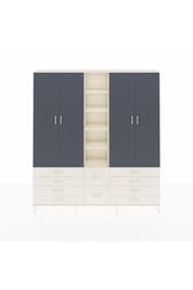 Arges Dolap 9 Raflı 10 Çekmeceli 2 Askılı 220x30x243 Aytaşı-Antrasit/Aytaşı