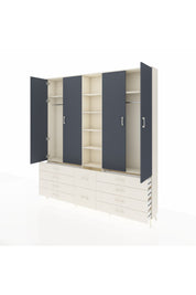 Arges Dolap 9 Raflı 10 Çekmeceli 2 Askılı 220x30x243 Aytaşı-Antrasit/Aytaşı