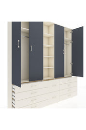 Arges Dolap 9 Raflı 10 Çekmeceli 2 Askılı 220x30x243 Aytaşı-Antrasit/Aytaşı