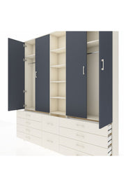 Arges Dolap 9 Raflı 10 Çekmeceli 2 Askılı 220x30x243 Aytaşı-Antrasit/Aytaşı