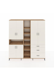 Hyperion Dolap 13 Raflı 3 Çekmeceli 6 Kapaklı 220x44x243 Çam-Aytaşı/Aytaşı