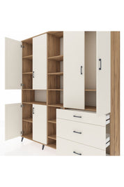 Hyperion Dolap 13 Raflı 3 Çekmeceli 6 Kapaklı 220x44x243 Çam-Aytaşı/Aytaşı