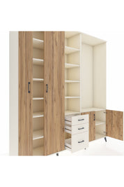 Hyperion Dolap 13 Raflı 3 Çekmeceli 4 Kapaklı 220x44x243 Aytaşı-Çam/Aytaşı