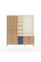 Hyperion Dolap 13 Raflı 3 Çekmeceli 4 Kapaklı 220x44x243 Aytaşı-Çam/Antrasit