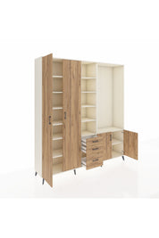 Hyperion Dolap 13 Raflı 3 Çekmeceli 4 Kapaklı 220x44x243 Aytaşı-Çam/Çam