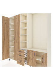 Hyperion Dolap 13 Raflı 3 Çekmeceli 4 Kapaklı 220x44x243 Aytaşı-Çam/Çam