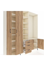 Hyperion Dolap 13 Raflı 3 Çekmeceli 4 Kapaklı 220x44x243 Aytaşı-Çam/Çam