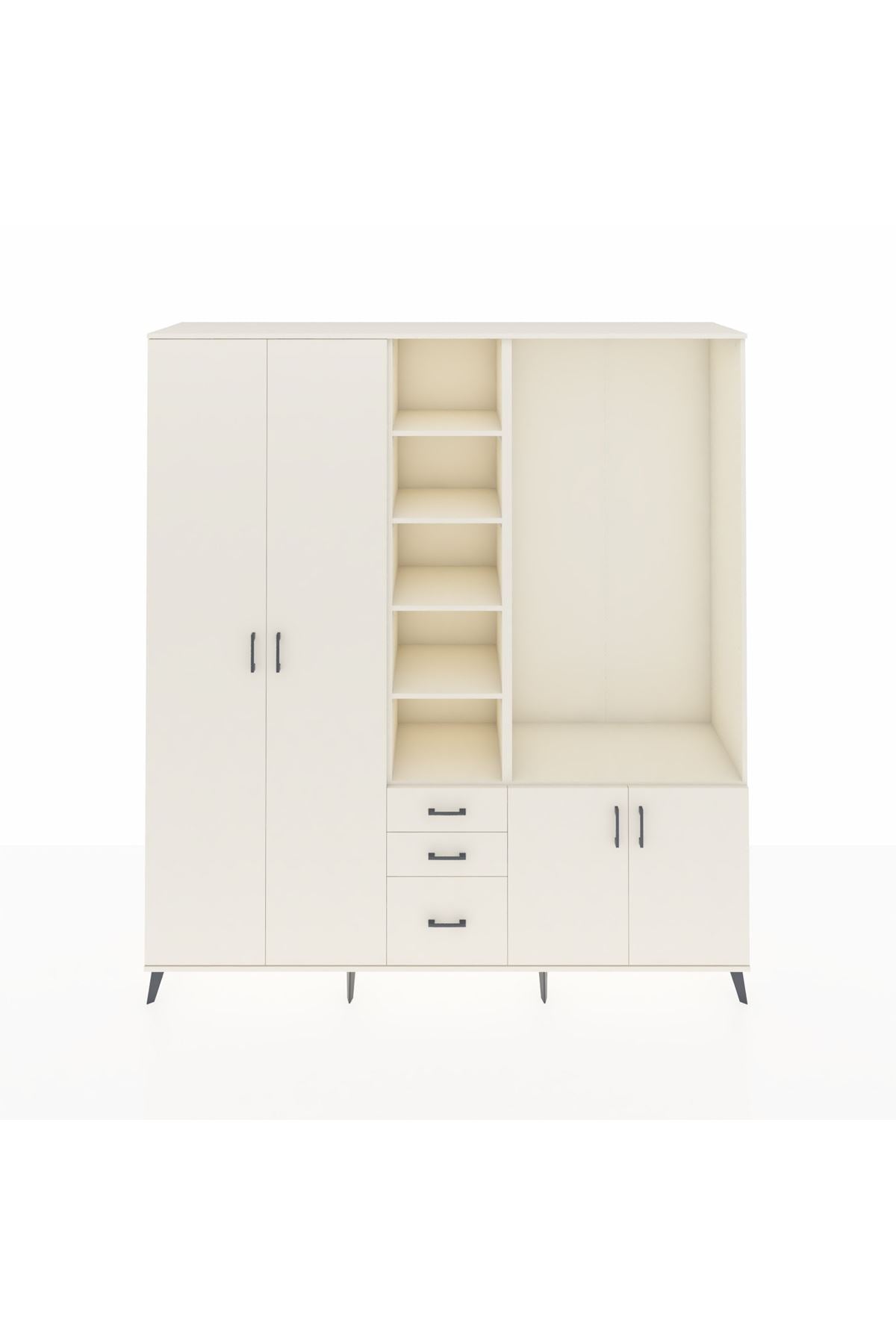 Hyperion Dolap 13 Raflı 3 Çekmeceli 4 Kapaklı 220x44x243 Aytaşı-Aytaşı/Aytaşı