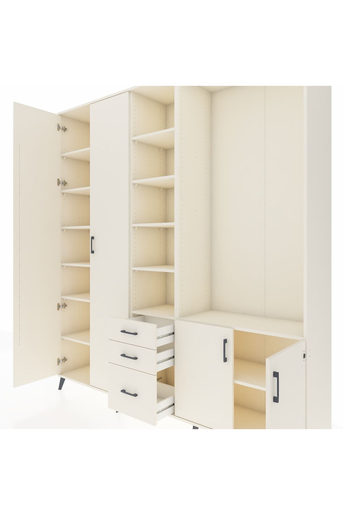 Hyperion Dolap 13 Raflı 3 Çekmeceli 4 Kapaklı 220x44x243 Aytaşı-Aytaşı/Aytaşı