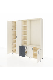 Hyperion Dolap 13 Raflı 3 Çekmeceli 4 Kapaklı 220x44x243 Aytaşı-Aytaşı/Antrasit