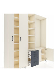 Hyperion Dolap 13 Raflı 3 Çekmeceli 4 Kapaklı 220x44x243 Aytaşı-Aytaşı/Antrasit