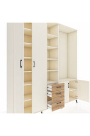 Hyperion Dolap 13 Raflı 3 Çekmeceli 4 Kapaklı 220x44x243 Aytaşı-Aytaşı/Çam