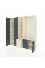 Hyperion Dolap 13 Raflı 3 Çekmeceli 4 Kapaklı 220x44x243 Aytaşı-Antrasit/Aytaşı