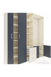 Hyperion Dolap 13 Raflı 3 Çekmeceli 4 Kapaklı 220x44x243 Aytaşı-Antrasit/Aytaşı