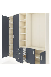 Hyperion Dolap 13 Raflı 3 Çekmeceli 4 Kapaklı 220x44x243 Aytaşı-Antrasit/Antrasit