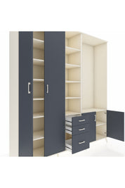 Hyperion Dolap 13 Raflı 3 Çekmeceli 4 Kapaklı 220x44x243 Aytaşı-Antrasit/Antrasit