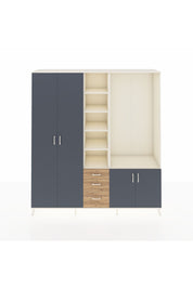 Hyperion Dolap 13 Raflı 3 Çekmeceli 4 Kapaklı 220x44x243 Aytaşı-Antrasit/Çam