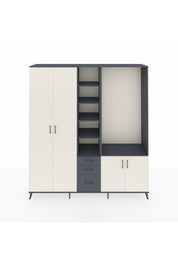 Hyperion Dolap 13 Raflı 3 Çekmeceli 4 Kapaklı 220x44x243 Antrasit-Aytaşı/Antrasit