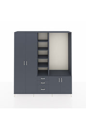 Hyperion Dolap 13 Raflı 3 Çekmeceli 4 Kapaklı 220x44x243 Antrasit-Antrasit/Antrasit