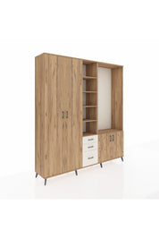 Hyperion Dolap 13 Raflı 3 Çekmeceli 4 Kapaklı 220x44x243 Çam-Çam/Aytaşı