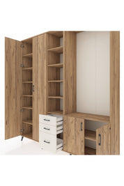 Hyperion Dolap 13 Raflı 3 Çekmeceli 4 Kapaklı 220x44x243 Çam-Çam/Aytaşı