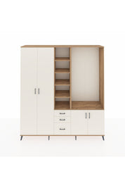 Hyperion Dolap 13 Raflı 3 Çekmeceli 4 Kapaklı 220x44x243 Çam-Aytaşı/Aytaşı