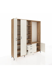 Hyperion Dolap 13 Raflı 3 Çekmeceli 4 Kapaklı 220x44x243 Çam-Aytaşı/Aytaşı