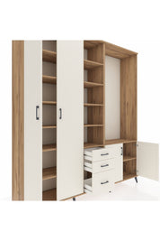 Hyperion Dolap 13 Raflı 3 Çekmeceli 4 Kapaklı 220x44x243 Çam-Aytaşı/Aytaşı