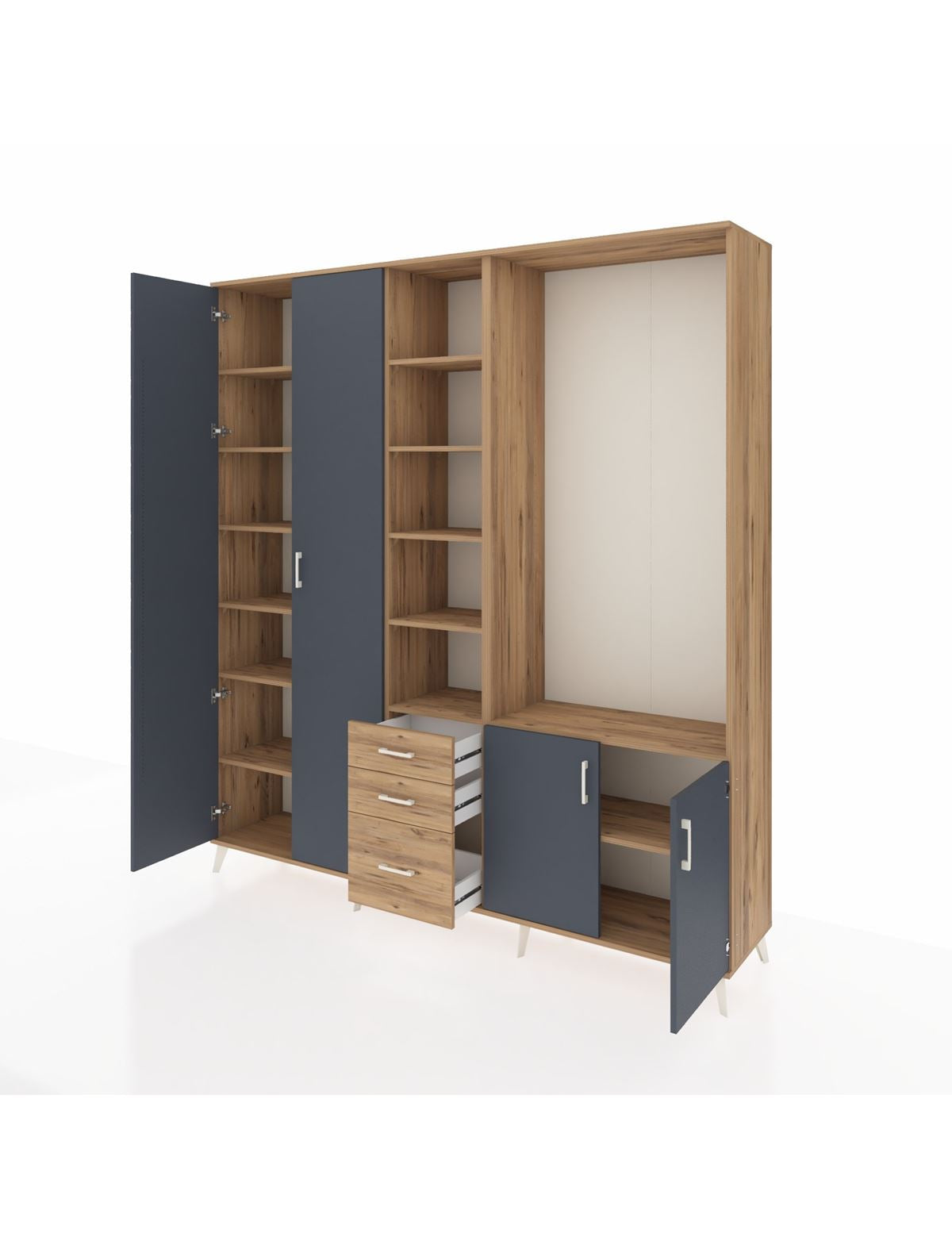 Hyperion Dolap 13 Raflı 3 Çekmeceli 4 Kapaklı 220x44x243 - S553M066V27B