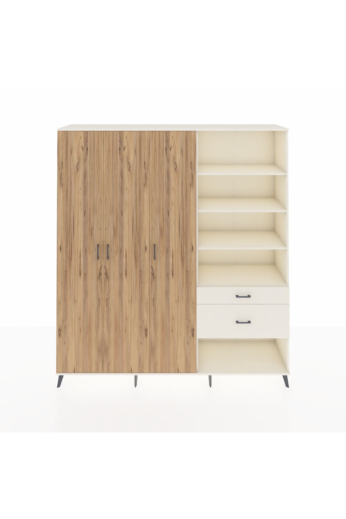 Hyperion Dolap 16 Raflı 2 Çekmeceli 3 Kapaklı 220x44x243 Aytaşı-Çam/Aytaşı