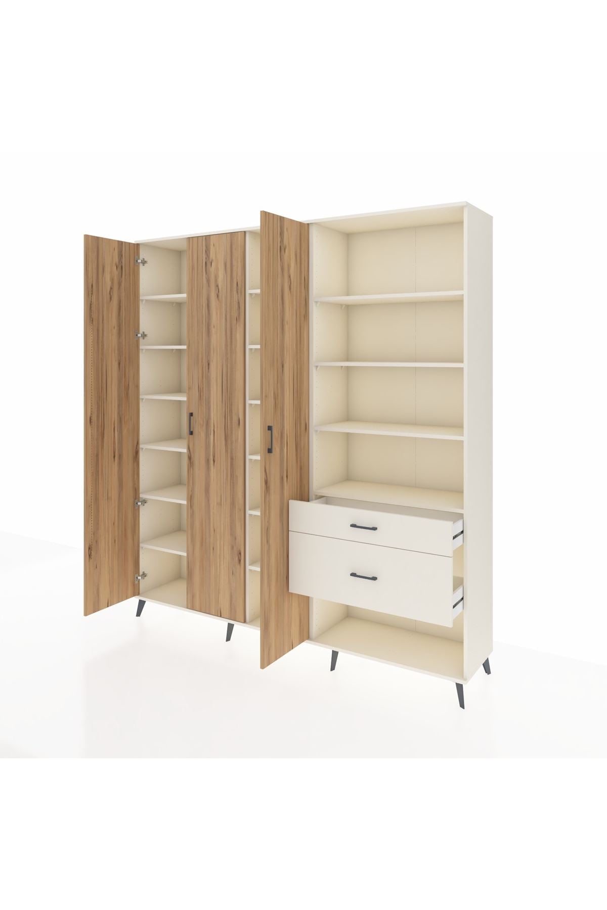 Hyperion Dolap 16 Raflı 2 Çekmeceli 3 Kapaklı 220x44x243 Aytaşı-Çam/Aytaşı