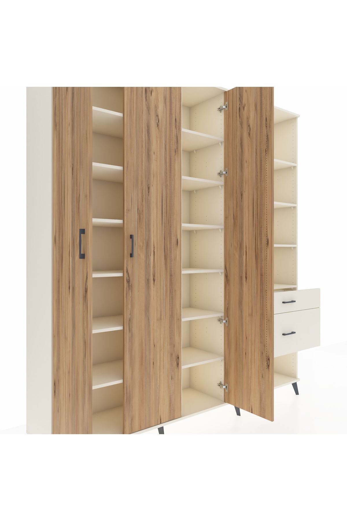 Hyperion Dolap 16 Raflı 2 Çekmeceli 3 Kapaklı 220x44x243 Aytaşı-Çam/Aytaşı