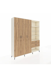 Hyperion Dolap 16 Raflı 2 Çekmeceli 3 Kapaklı 220x44x243 Aytaşı-Çam/Çam