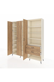 Hyperion Dolap 16 Raflı 2 Çekmeceli 3 Kapaklı 220x44x243 Aytaşı-Çam/Çam