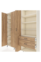 Hyperion Dolap 16 Raflı 2 Çekmeceli 3 Kapaklı 220x44x243 Aytaşı-Çam/Çam