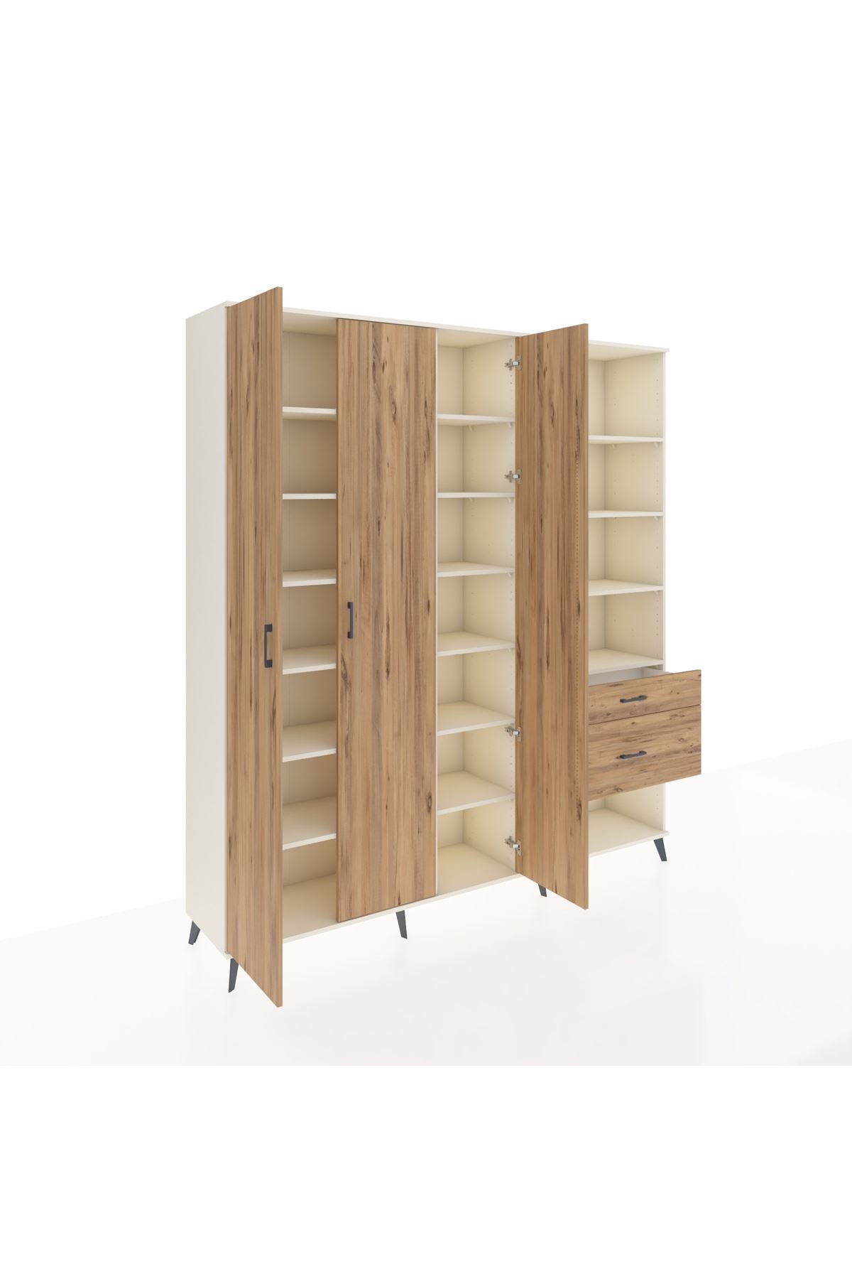 Hyperion Dolap 16 Raflı 2 Çekmeceli 3 Kapaklı 220x44x243 Aytaşı-Çam/Çam