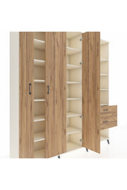 Hyperion Dolap 16 Raflı 2 Çekmeceli 3 Kapaklı 220x44x243 Aytaşı-Çam/Çam