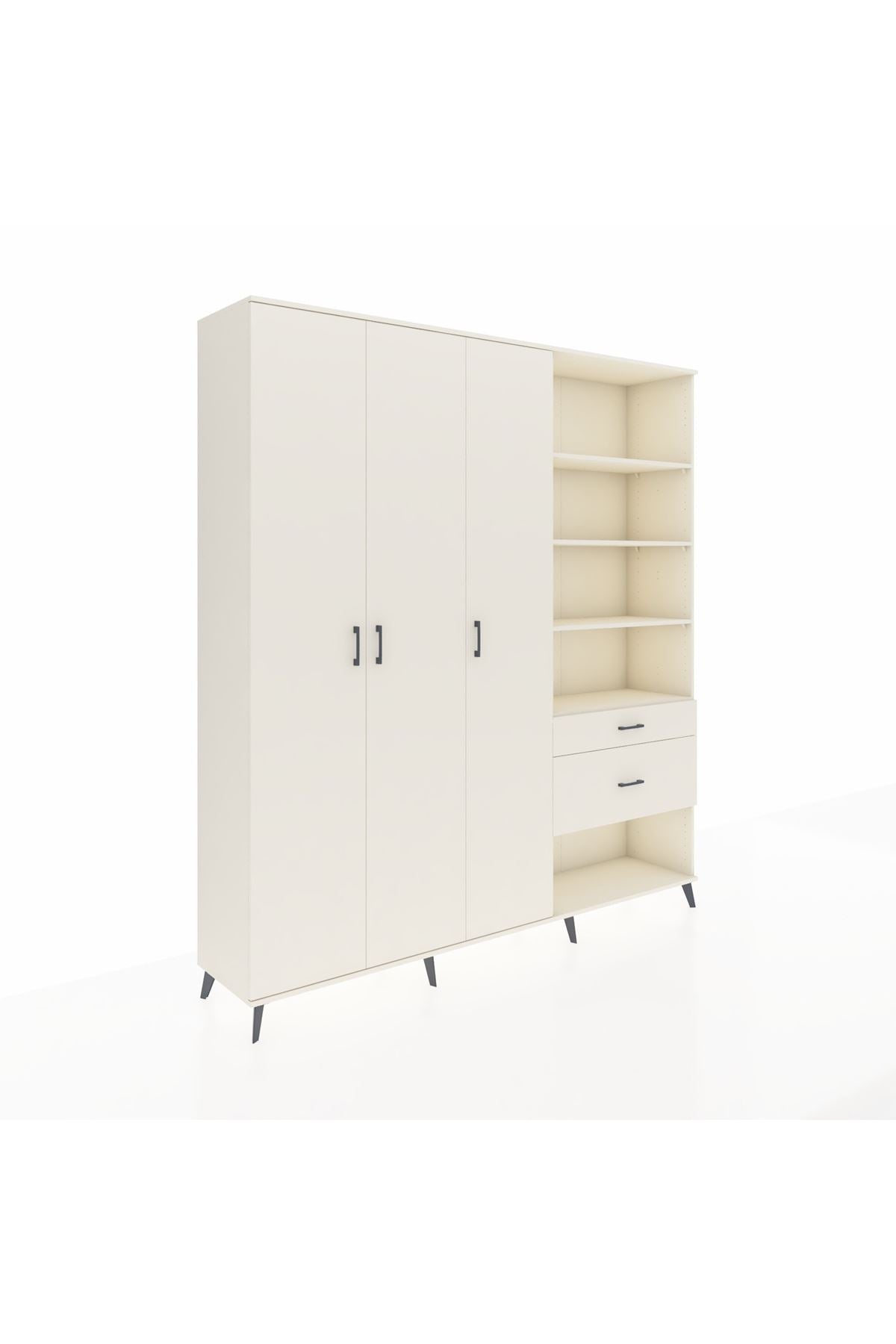 Hyperion Dolap 16 Raflı 2 Çekmeceli 3 Kapaklı 220x44x243 Aytaşı-Aytaşı/Aytaşı