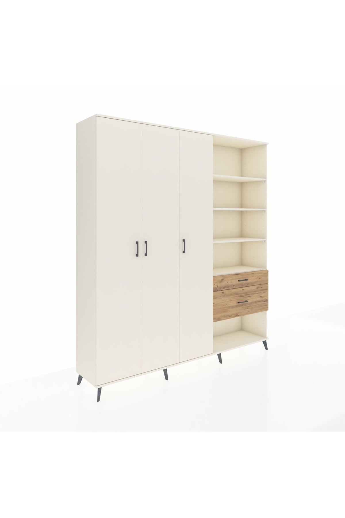 Hyperion Dolap 16 Raflı 2 Çekmeceli 3 Kapaklı 220x44x243 Aytaşı-Aytaşı/Çam