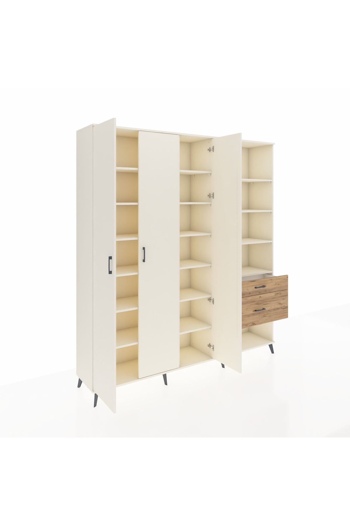 Hyperion Dolap 16 Raflı 2 Çekmeceli 3 Kapaklı 220x44x243 Aytaşı-Aytaşı/Çam