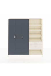 Hyperion Dolap 16 Raflı 2 Çekmeceli 3 Kapaklı 220x44x243 Aytaşı-Antrasit/Aytaşı