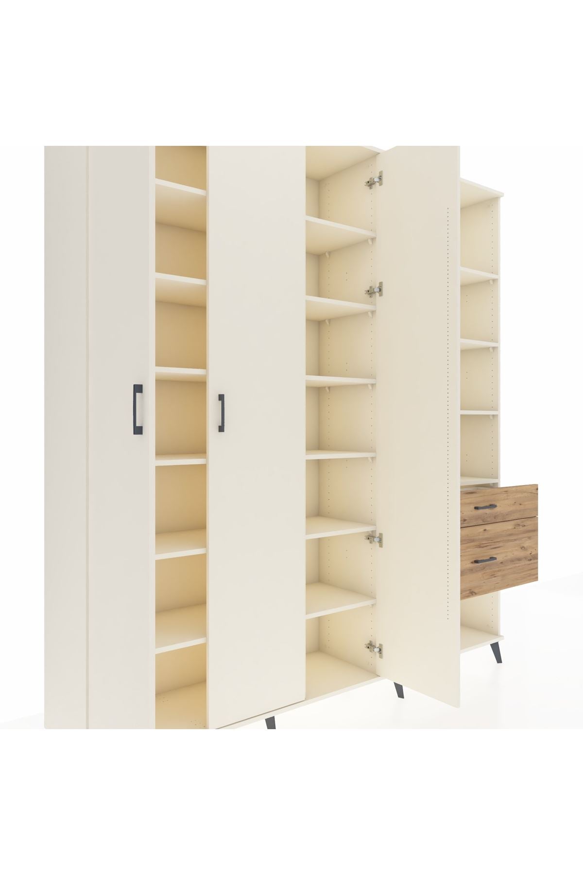 Hyperion Dolap 16 Raflı 2 Çekmeceli 3 Kapaklı 220x44x243 Aytaşı-Aytaşı/Çam