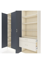 Hyperion Dolap 16 Raflı 2 Çekmeceli 3 Kapaklı 220x44x243 Aytaşı-Antrasit/Aytaşı