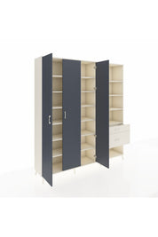 Hyperion Dolap 16 Raflı 2 Çekmeceli 3 Kapaklı 220x44x243 Aytaşı-Antrasit/Aytaşı