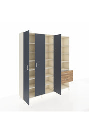 Hyperion Dolap 16 Raflı 2 Çekmeceli 3 Kapaklı 220x44x243 Aytaşı-Antrasit/Çam