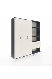 Hyperion Dolap 16 Raflı 2 Çekmeceli 3 Kapaklı 220x44x243 Antrasit-Aytaşı/Aytaşı