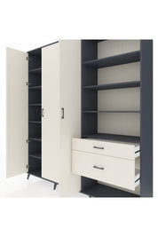 Hyperion Dolap 16 Raflı 2 Çekmeceli 3 Kapaklı 220x44x243 Antrasit-Aytaşı/Aytaşı