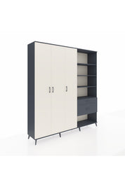 Hyperion Dolap 16 Raflı 2 Çekmeceli 3 Kapaklı 220x44x243 Antrasit-Aytaşı/Antrasit
