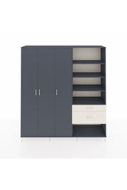 Hyperion Dolap 16 Raflı 2 Çekmeceli 3 Kapaklı 220x44x243 Antrasit-Antrasit/Aytaşı