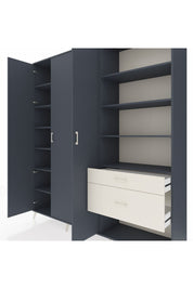 Hyperion Dolap 16 Raflı 2 Çekmeceli 3 Kapaklı 220x44x243 Antrasit-Antrasit/Aytaşı